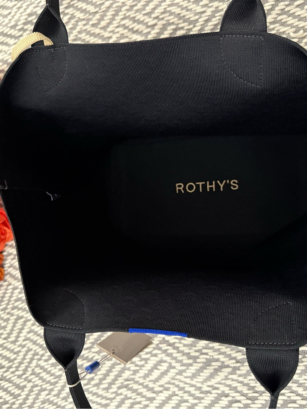 Rothy’s Designer-Inspired Black Patterned Tote Bag - Picture 3 of 3